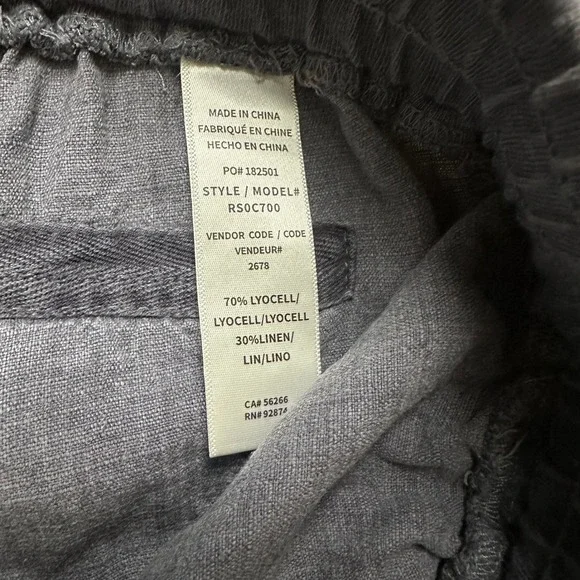 Splendid Women's Jogger Pants Size M Charcoal Linen Blend Drawstring Waist‎ - Picture 11 of 14